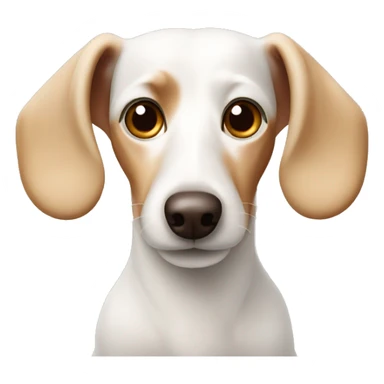 White dachshund with brown ears sticker