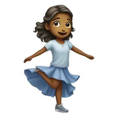 girl doing a curtsy sticker
