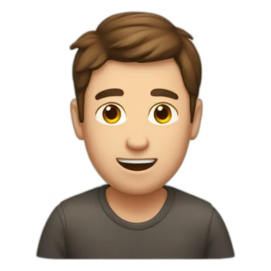 a man with brown hair coming out of a toilet sticker