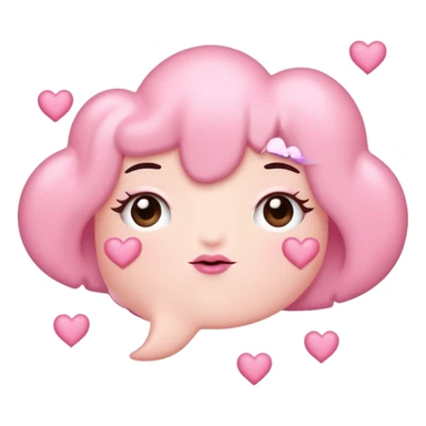 A pastel pink thought bubble brimming with tiny hearts, lips, and sparkles  sticker