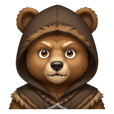 bear warrior with hood sticker