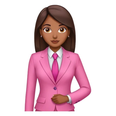 colombian latina sales rep in pink suit sticker