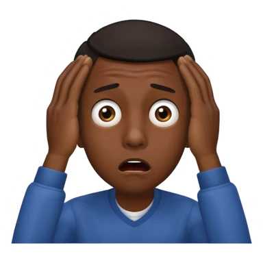 Black man Shocked face with waving hands near head sticker