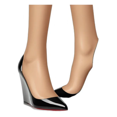 One WEDGE heel LOUBOUTIN black PATENT sticker