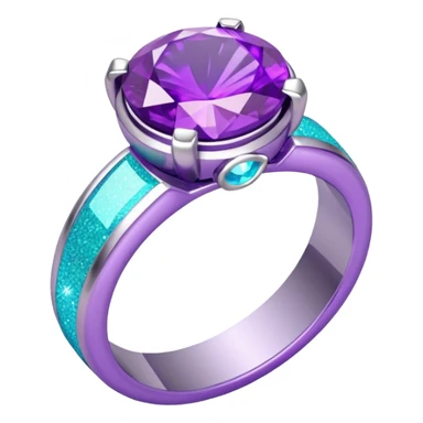 glitter purple and cian marry ring sticker