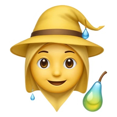 Emoji souriant avec goutte de sueur avec chapeau d"anniversaire et goutte de sueur sticker