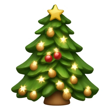 Christmas tree with light wood decorations sticker