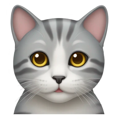 cuty gray cat like japanese sticker