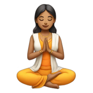 Indian woman doing namaste sticker