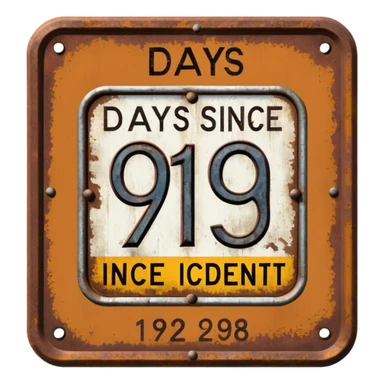 days since last incident sticker