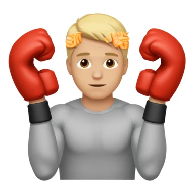 Blonde man with his face covered with two arms going through down left to up right sticker