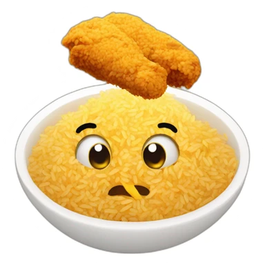Rice with fried chicken sticker