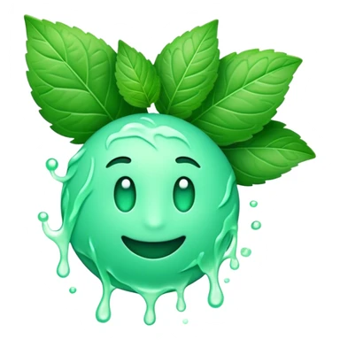 Cinematic Realistic Mint Emoji, Fresh and lively, with deep green leaves covered in tiny veins, emanating a cool, refreshing aroma. The plant’s soft, rounded edges sway gently in the breeze, inviting calm and relaxation. Soft glowing outline, capturing the essence of freshness and cooling fragrance in a fragrant mint plant! sticker