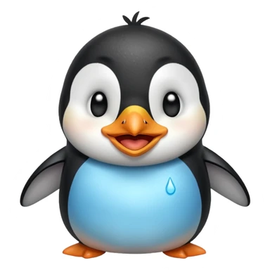 laughing penguin with tears while laughing coming out of eyes and going side ways sticker