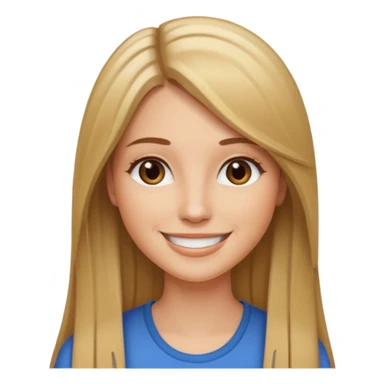 Mulher branca, cabelos longos liso castanhos com mexas loiro sticker