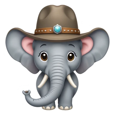 elephant wearing a cowboy hat sticker