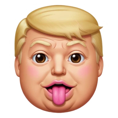 Trump with his super duper fat tongue out sticker
