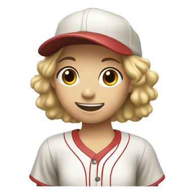Dirty blond haired girl playing baseball sticker