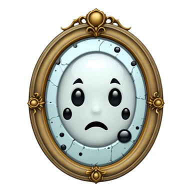 Haunted Mirror with some black dots on it \ sticker
