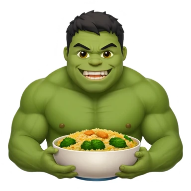 Fat Hulk eating biriyani sticker