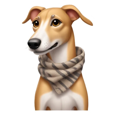 fawn tiger greyhound in a scarf sticker