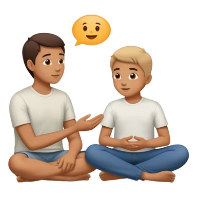 A parent and son sitting together, talking—the parent is actively listening, while the child feels safe and comfortable opening up. No judgment, no lectures—just genuine connection. sticker