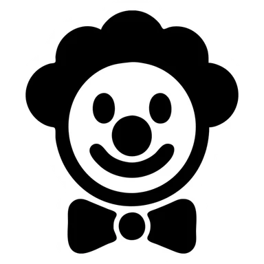 solid filled clown face icon sticker