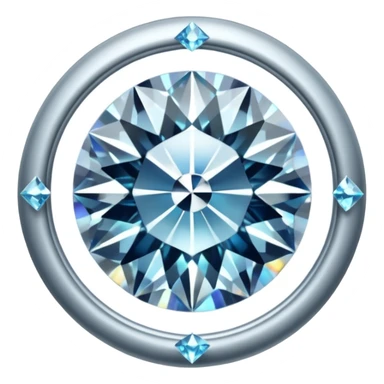 silver diamond that is transparent, glowing and spining sticker
