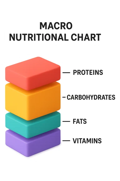 Piano A Macro nutrizionale GRAFICO in 3d sticker
