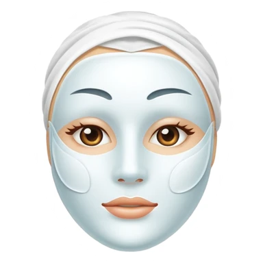 a white skincare beauty mask pack for face, without real person's face sticker