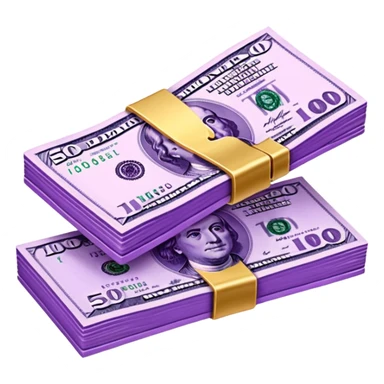 billetes en 3d morados animados en png sticker