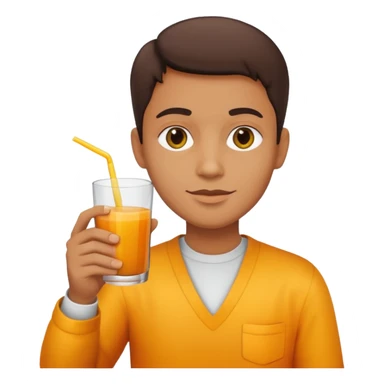 juice, colors yellow,orange,forest fruits, person sticker
