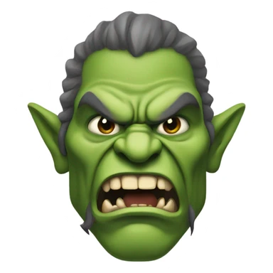 A green skin tusked orc snarling sticker