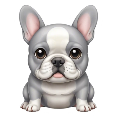perro bulldog frances blanco con manchas gris sticker