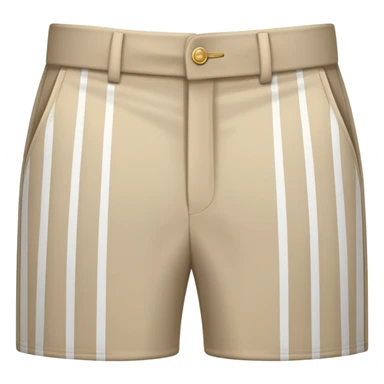 beige dress pants with white vertical stripes pattern, formal trousers with cuffed hem, clear vertical line pattern similar to plaid but only vertical lines, no model, isolated garment sticker