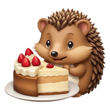 hedgehog eating cheesecake sticker