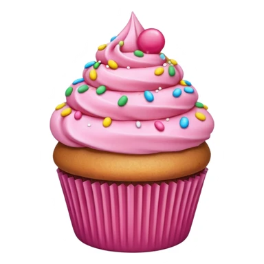 cupcake with pink icing, sprinkles sticker