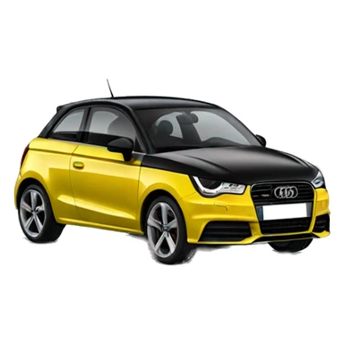Yellow and black Audi a1  sticker