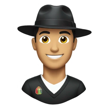Cristiano Ronaldo with a black hat in head  sticker