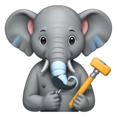 ￼Hammer nail and elephant sticker