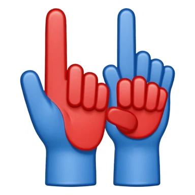 foam finger blue (#00A3E0) and red (#F9423A) sticker