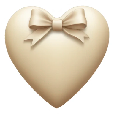 Beige heart with bow white sticker