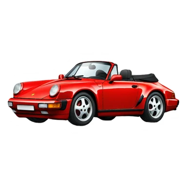 Red Porsche 964 convertible sticker