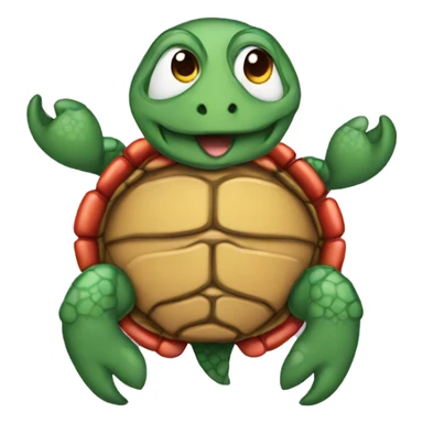 Turtle with lobster claws sticker