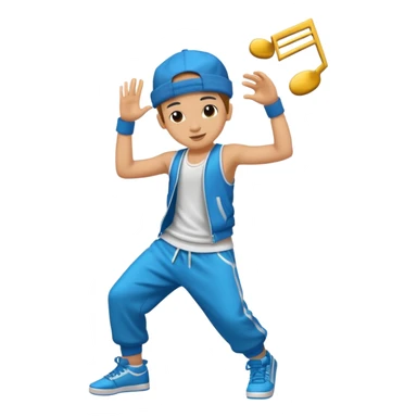 street dancer boy with music item sticker