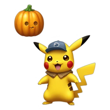 Pikachu holding a chumpkin sticker