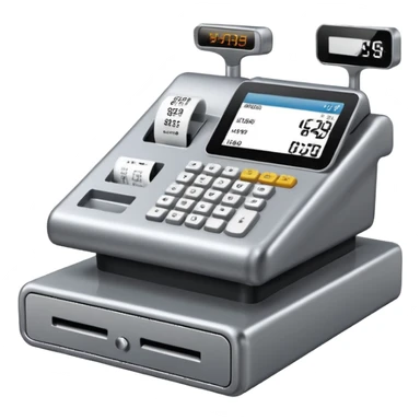 modern cash register sticker