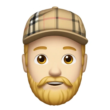 guy with white skin burberry pattern cap and long blonde beard sticker