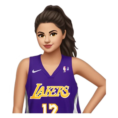 selena gomez with lakers jersey sticker