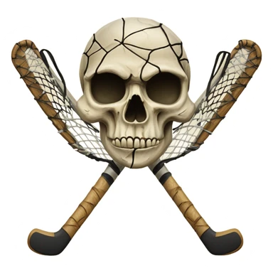 Skull with lacrosse sticks sticker